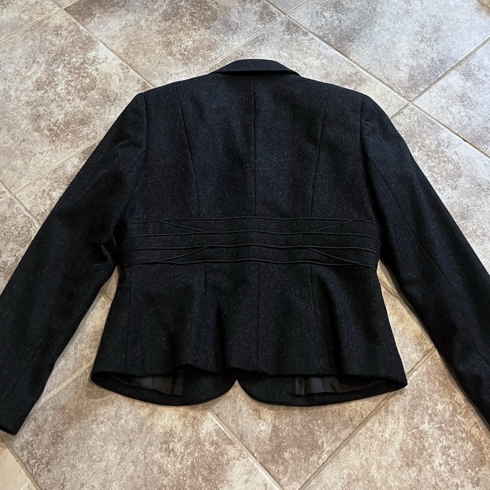 NEW Harve Benard Women’s Wool Blazer Jacket Charcoal Gray Size 4 Petite - Picture 7 of 9